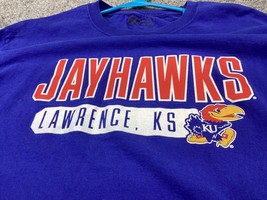Mens University of Kansas Jayhawks Russel long sleeve t shirt size Large Blue - £7.76 GBP