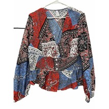 Live for Truth Blouse Womens 1X XL Red Paisley Patchwork - RB - £9.20 GBP