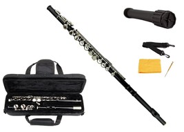 Merano Black Flute 16 Hole, Key of C with Carrying Case+Stand+Accessories - £67.47 GBP