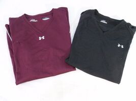 Women's Small Under Armour Athletic Tees Black and Maroon Pre-Owned 110035 - $11.30