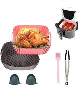 Christmas Gift - 6 Pack Silicone Liners Air Fryer with Tongs Basting Bru... - $19.48 CAD