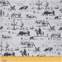 Rustic Wrangler 2 Yard Upholstery Fabric: Kids&#39; Cowboy Farm - $68.30