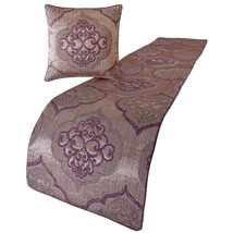 Embre Purple - Jacquard Purple Decorative Bed Runner and Pillow Cover - $75.44+