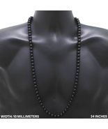 10mm Onyx Beaded Necklace 34” - $48.99