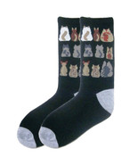 Chic Cats Colorful Black Crew Socks (BN-SOX101) - $7.00