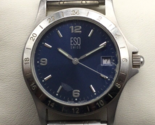 ESQ Swiss by Movado Watch Men 36mm Silver Tone Blue Dial Date New Batter... - £46.96 GBP