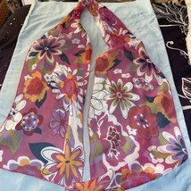 Women’s  Sheer Scarf 58” Long X 9” Wide  Print Floral Multicolor Pink Po... - $4.75
