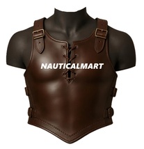 Handcrafted Leather Cuirass Armor,Adjustable Lacing &amp; Brass Buckles, Med... - $278.77 CAD