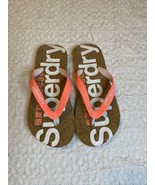 Superdry Neon Pink Cork Flip Flop Sandals Size S Gently Used - $31.97 CAD