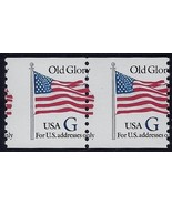 2890 Misperf Error / EFO "Old Glory" Flag Pair "G Rate" Mint NH (Stk3) - $10.99