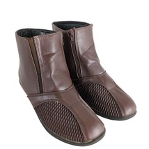 Beacon Women&#39;s 7W Brown PU Leather Ankle Boots Stretch N Form Comfort Si... - $555.28 MXN