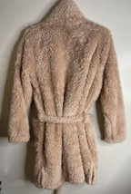 Natori Womens L/XL Rose Pink Furry Robe Bathrobe Long Sleeves Belted Poc... - £22.49 GBP