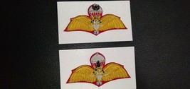 Original 2 Royal Thai Army Parachutis​t Wings Golden tinsel Handmade Back Pins - £67.09 GBP