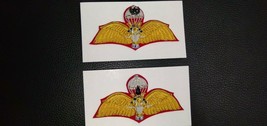 Original 2 Royal Thai Army Parachutis​t Wings Golden tinsel Handmade Back Pins - £67.09 GBP