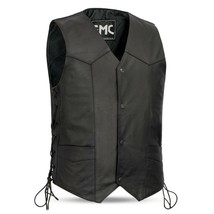 Men&#39;s Cowhide Carbine - Classic Western Style Motorcycle Vest by FirstMFG - £47.94 GBP+