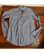 Ben Sherman Mens Slim Fit Gingham Button Down Shirt Blue White 16 34-35 - $21.78