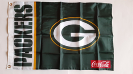 Green Bay Packers Football Flag 30 X 20 Inch Banner Grommets NFL Coca-Cola - £6.96 GBP