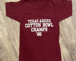 Vtg Single Stitch Texas A&amp;M Aggies Cotton Bowl Champs 1986 T-Shirt Small... - £23.16 GBP