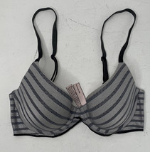 victoria’s secret uplift semi demi  gray striped 32C Bra X3 - £9.18 GBP