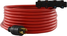 25-Feet 20 Amp 125/250 Volt 4 Prong Male Plug To 15/20 Amp Female Connector - £47.66 GBP