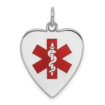 Silver RH-pltd Engraveable Enamel Sm.Heart Medical Pendant XSM152 - $67.79