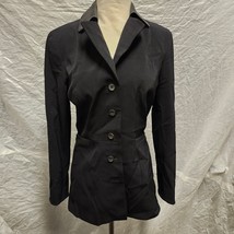 Jenne Maag Women&#39;s Black Blazer Jacket with Leather Collar, Size S - £46.43 GBP