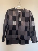 Akris Punto Womens 2 pc piece Suit Skirt Jacket Set Textured Velvet Wool Black 8 - £101.35 GBP