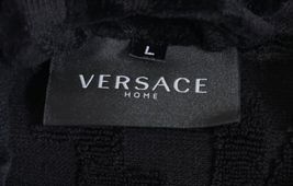Authentic L NEW $750 VERSACE Black Gold Terry Cloth LOGO Unisex Bath Robe Medusa image 13
