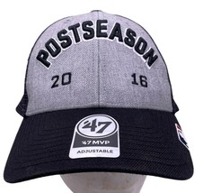 Baseball Hat 2016 Postseason Snapback  Cap '47 Forty Seven MLB Lid Black Gray - $11.87