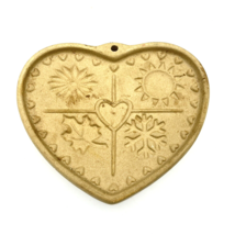 1997 Pampered Chef, Seasons of the Heart Stoneware Cookie Mold, Family Heritage - $7.78