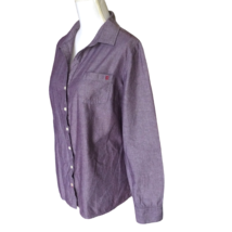 Tommy Hilfiger Vintage Womens Size L Button Down Long Sleeve Shirt Purple - £27.94 GBP