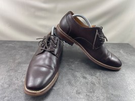Joseph Abboud Oxford Men 10D Thorton Derby Shoes Brown Burgundy Red Leather - $27.54