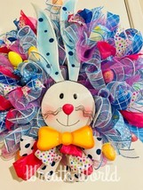 Easter Bunny Wreath Rabbit New Handmade Large Designer Decorator - £101.82 GBP