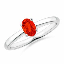 ANGARA 6x4mm Natural Fire Opal Solitaire Promise Ring in Silver for Women, Girls - £153.84 GBP+