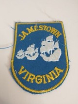 Vintage Jamestown Virgina Tall Ships Shield Cloth Patch Unsewn BIS - $5.63