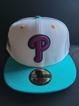 Philadelphia Phillies New Era 59FIFTY Fitted 7 1/2 White - Teal Hat - £29.40 GBP