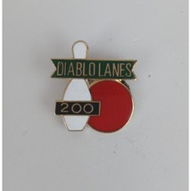 Diablo Lanes Bowling Pin With Red Bowling Ball Lapel Hat Pin - £6.57 GBP