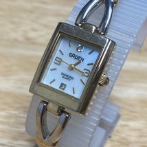 Gruen Lady Dual Tone Genuine Diamond MOP Rectangle Analog Quartz Watch~New Batte - £12.03 GBP