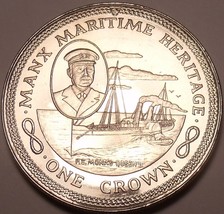 Massive Gem Unc Isle Of Man 1982 Crown~Maritime Heritage~P.s. Mona&#39;s Queen II~FS - £12.45 GBP