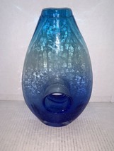 Margie’s Garden Hand Blown Blue Vase 10 7/8” - $80.00
