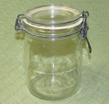 VINTAGE WHEATON GLASS JAR LIDDED CANISTER APOTHECARY RUBBER GASKET 3/4L ... - £12.94 GBP