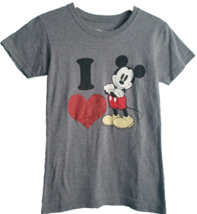 Disney Store Women&#39;s T Shirt Size XS Gray I Heart Mickey Short Sleeved S... - $220.00 MXN