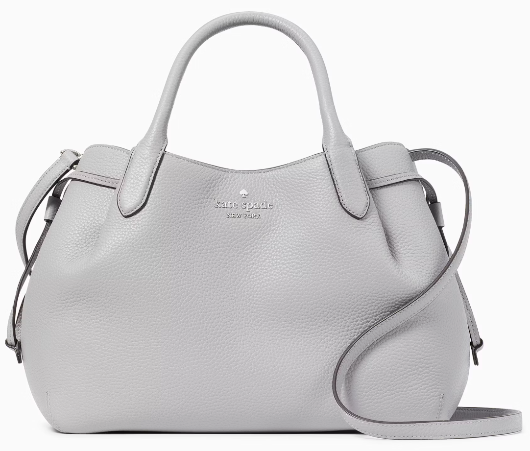 Kate Spade Dumpling Large Gray Leather Satchel Bag K8134 NWT Purse $459 Retail