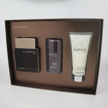 Euphoria Intense By Calvin Klein 3 Pcs Set: 3.4 Oz Spray, Balm &amp; Deo Stick Nib - £140.13 GBP