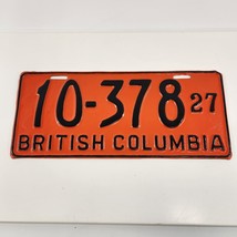 1928 British Columbia License Plate BC Expired 10 378 Tag Repainted Orange - $193.49