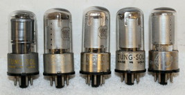5- Vintage Used Tung-Sol 6SK7/GT Mesh Vacuum Tubes ~ Test VG on Sencore - £39.95 GBP