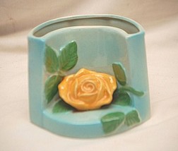 Yellow Rose Wall Pocket Counter Succulent Planter Vintage MCM - £19.77 GBP