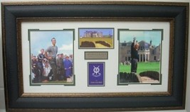 Arnold Palmer unsigned 1961 British Open 2 Photo Leather Framed - $219.95