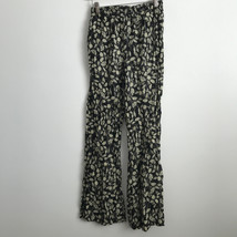 Zara Palazzo Pant Black Gray Satin Flower Wide Leg Casual Hipster Resort... - £21.01 GBP