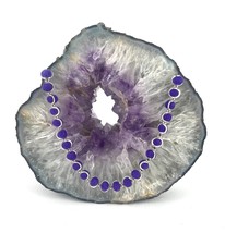 Purple felted ball textile art statement necklace, one of a kind lightweight fel - £63.59 GBP